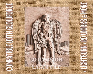 ANGEL COP 3d illusion & laser-ready files 3DWave.us
